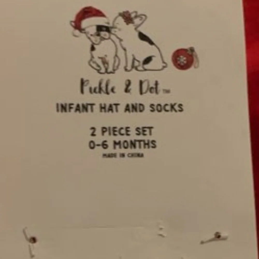Pickle & Dot infant santa hat and booties